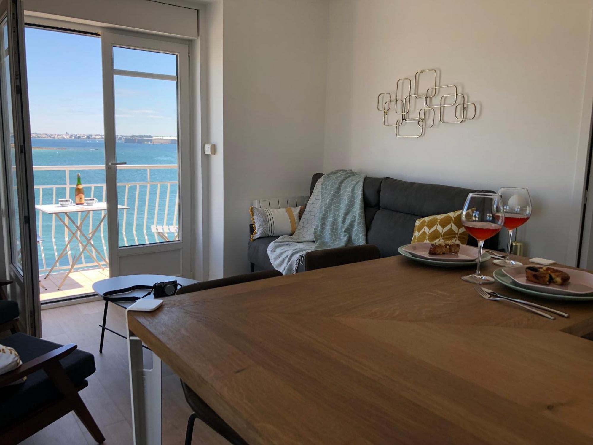 Ref 236 - Larmor-Plage Type 2 Avec 3 Balcons Pleine Vue Mer Et Au Pied Du Centre Exterior foto